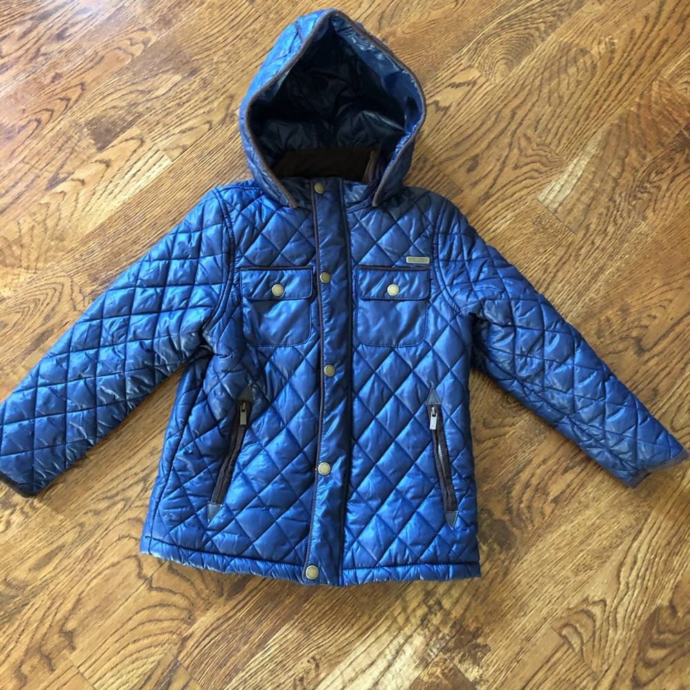 Mayoral Boys Quilted Jacket with Removable Hood